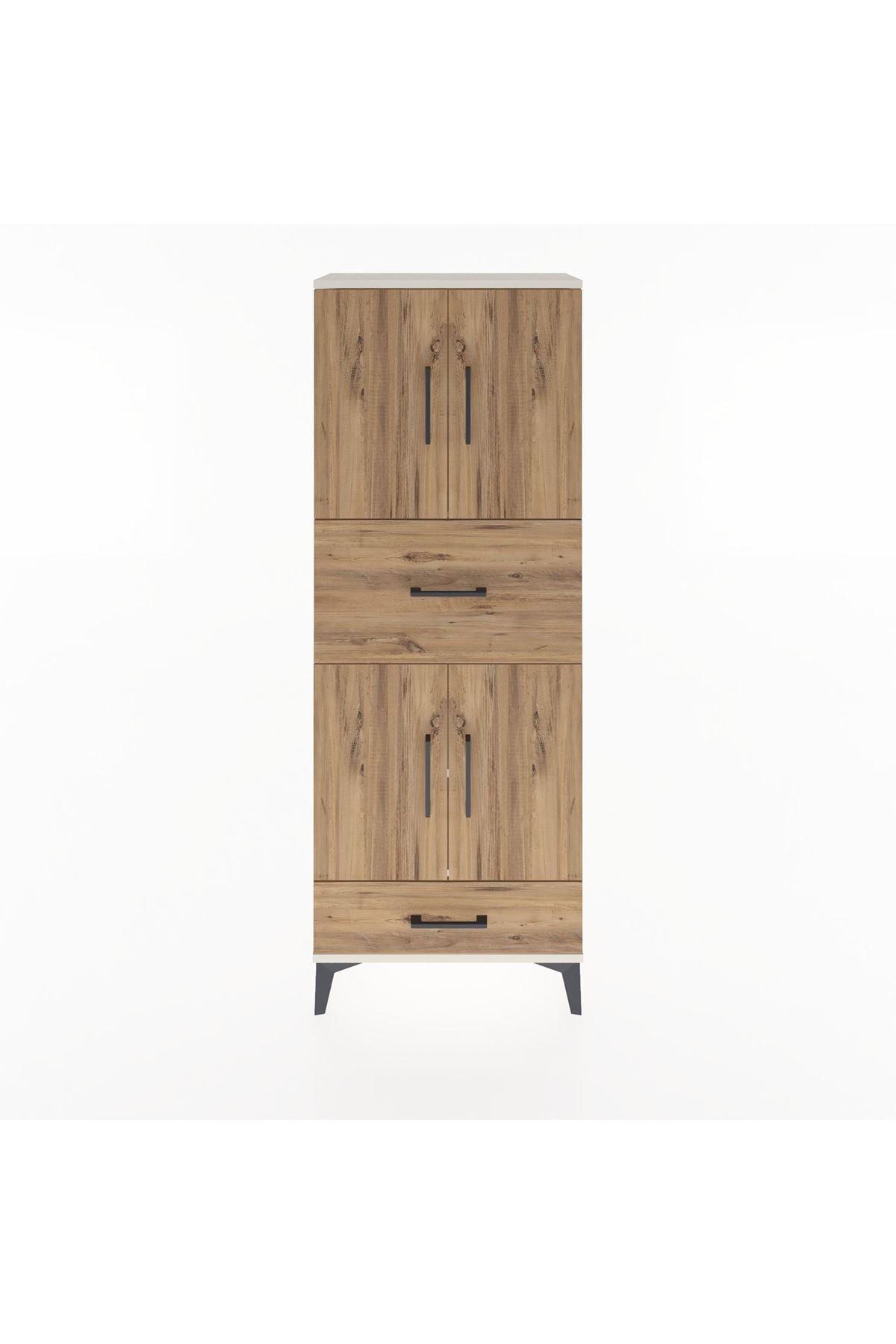 Arges Dolap 4 Raflı 2 Çekmeceli 4 Kapaklı 60x30x163 Aytaşı-Çam