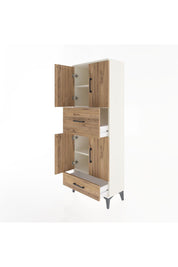 Arges Dolap 4 Raflı 2 Çekmeceli 4 Kapaklı 60x30x163 Aytaşı-Çam