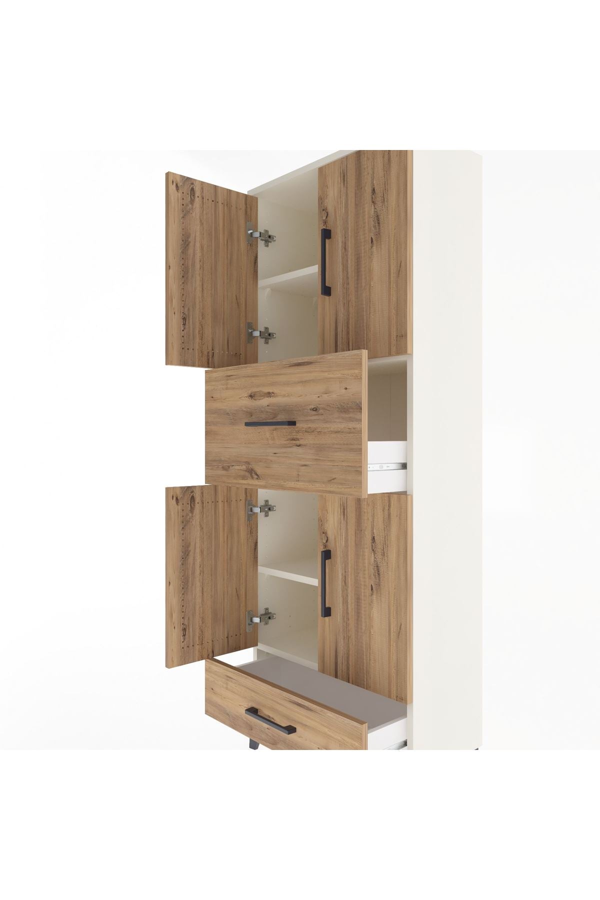 Arges Dolap 4 Raflı 2 Çekmeceli 4 Kapaklı 60x30x163 Aytaşı-Çam