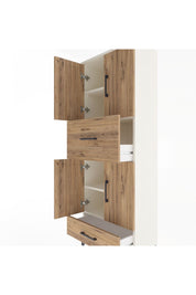Arges Dolap 4 Raflı 2 Çekmeceli 4 Kapaklı 60x30x163 Aytaşı-Çam