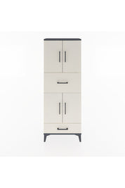 Arges Dolap 4 Raflı 2 Çekmeceli 4 Kapaklı 60x30x163 Antrasit-Aytaşı