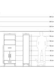 Arges Dolap 4 Raflı 2 Çekmeceli 2 Kapaklı 60x30x163 Aytaşı-Aytaşı