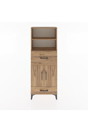 Arges Dolap 4 Raflı 2 Çekmeceli 2 Kapaklı 60x30x163 Çam-Çam