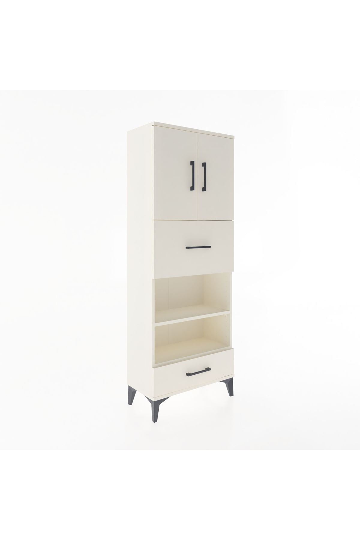 Arges Dolap 4 Raflı 2 Çekmeceli 2 Kapaklı 60x30x163 Aytaşı-Aytaşı