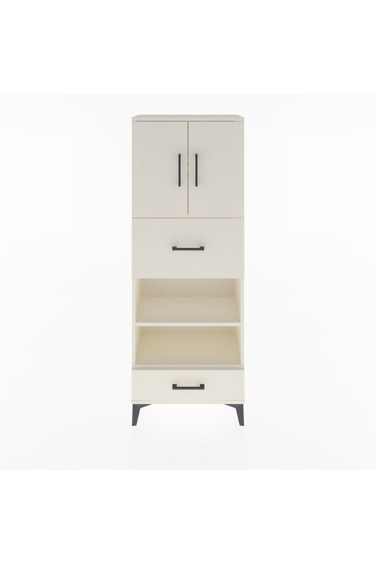 Arges Dolap 4 Raflı 2 Çekmeceli 2 Kapaklı 60x30x163 Aytaşı-Aytaşı