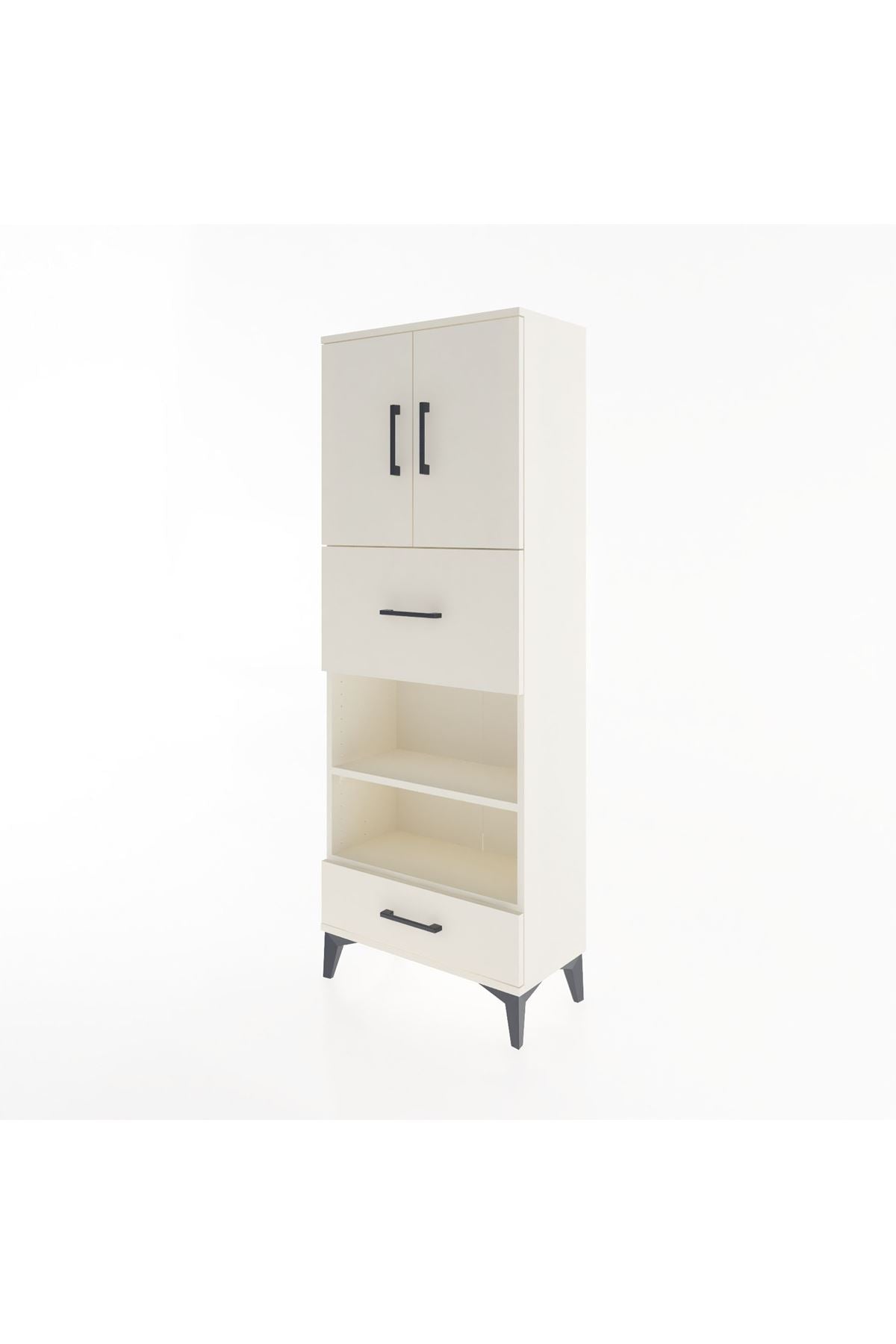 Arges Dolap 4 Raflı 2 Çekmeceli 2 Kapaklı 60x30x163 Aytaşı-Aytaşı