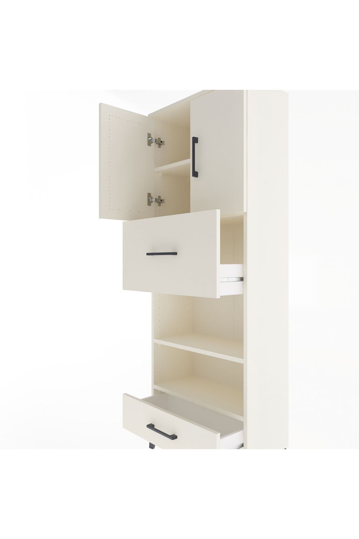 Arges Dolap 4 Raflı 2 Çekmeceli 2 Kapaklı 60x30x163 Aytaşı-Aytaşı