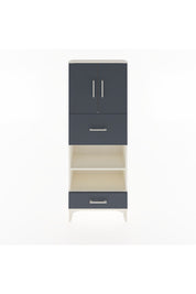 Arges Dolap 4 Raflı 2 Çekmeceli 2 Kapaklı 60x30x163 Aytaşı-Antrasit