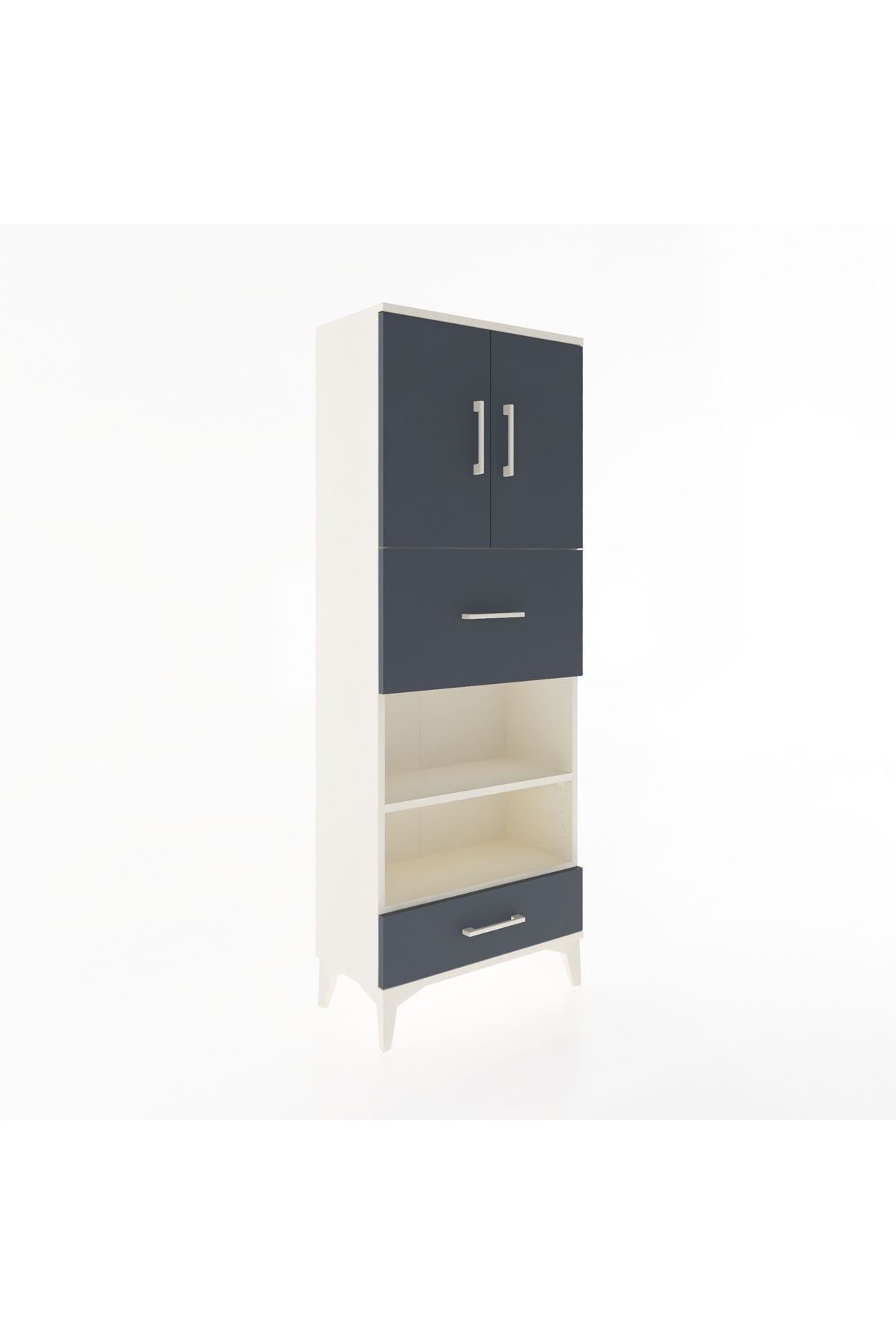 Arges Dolap 4 Raflı 2 Çekmeceli 2 Kapaklı 60x30x163 - S20M053V2A