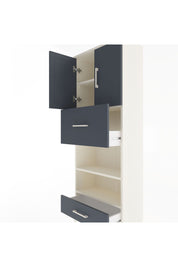 Arges Dolap 4 Raflı 2 Çekmeceli 2 Kapaklı 60x30x163 Aytaşı-Antrasit