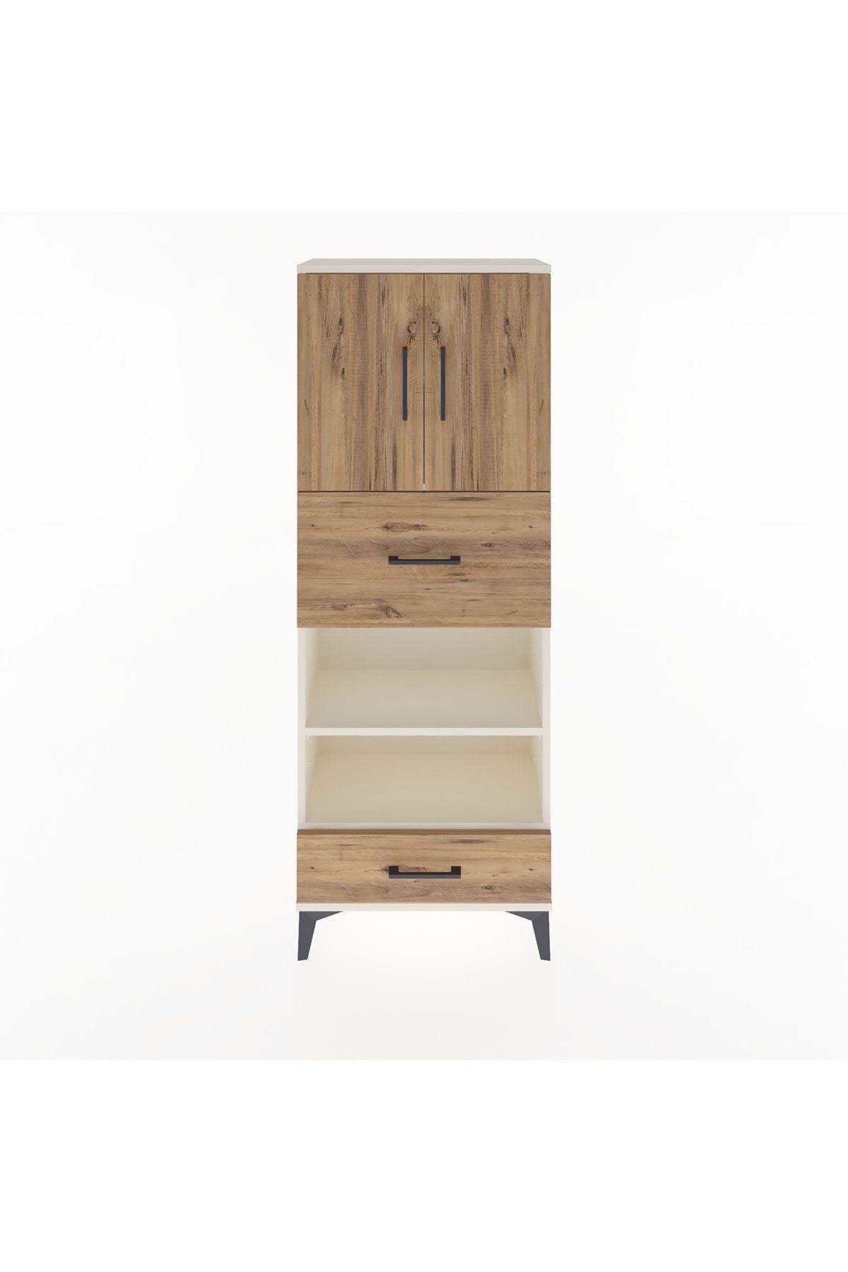 Arges Dolap 4 Raflı 2 Çekmeceli 2 Kapaklı 60x30x163 Aytaşı-Çam