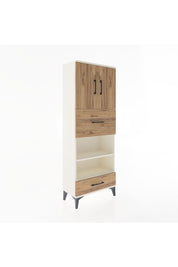 Arges Dolap 4 Raflı 2 Çekmeceli 2 Kapaklı 60x30x163 Aytaşı-Çam