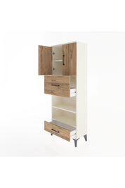 Arges Dolap 4 Raflı 2 Çekmeceli 2 Kapaklı 60x30x163 Aytaşı-Çam