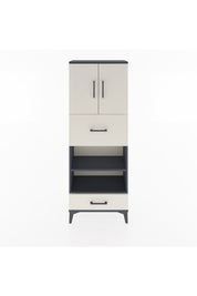 Arges Dolap 4 Raflı 2 Çekmeceli 2 Kapaklı 60x30x163 Antrasit-Aytaşı