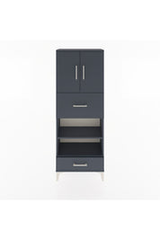 Arges Dolap 4 Raflı 2 Çekmeceli 2 Kapaklı 60x30x163 Antrasit-Antrasit