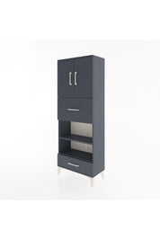 Arges Dolap 4 Raflı 2 Çekmeceli 2 Kapaklı 60x30x163 Antrasit-Antrasit