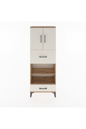 Arges Dolap 4 Raflı 2 Çekmeceli 2 Kapaklı 60x30x163 Çam-Aytaşı