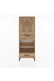 Arges Dolap 4 Raflı 2 Çekmeceli 2 Kapaklı 60x30x163 Çam-Çam