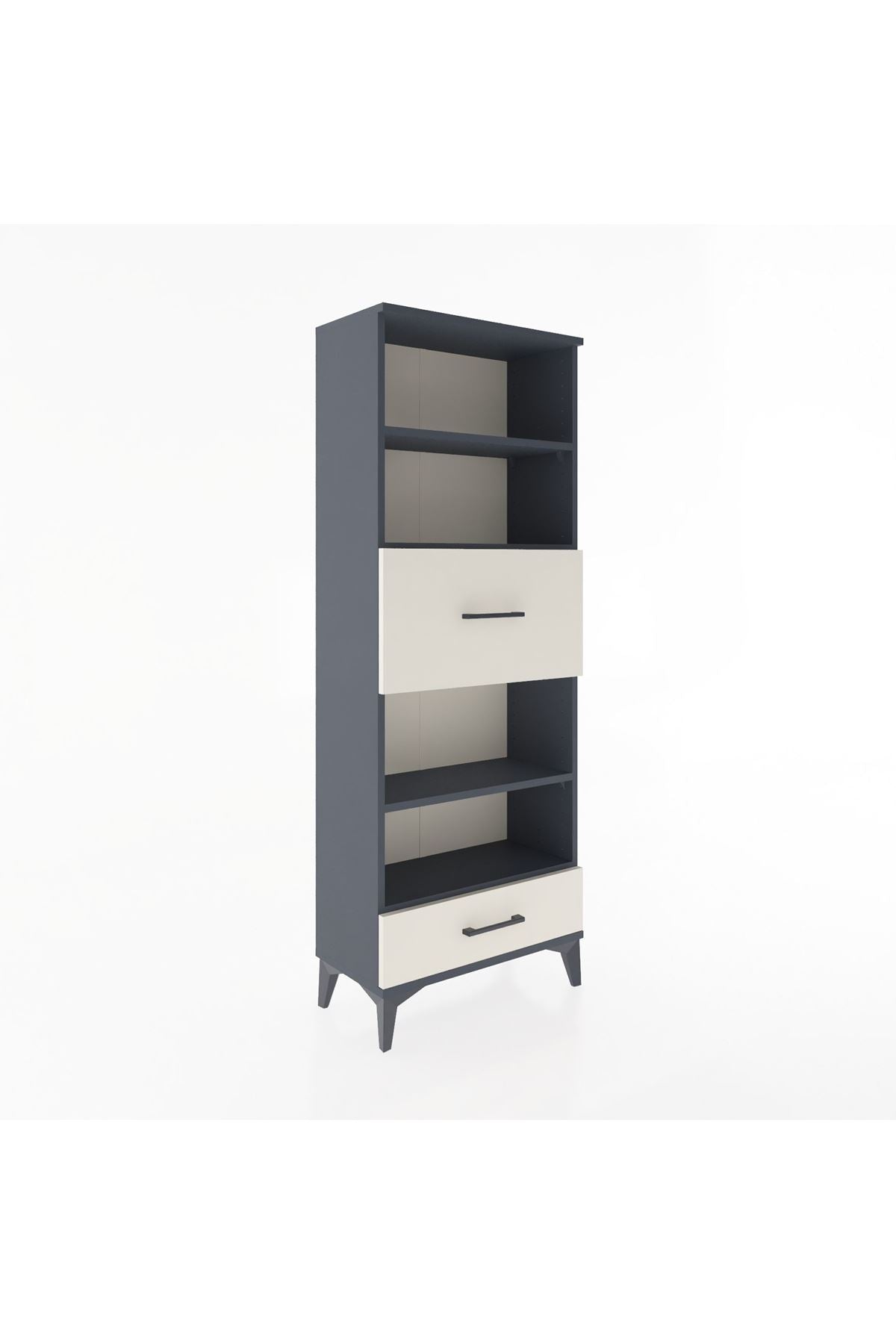 Arges Dolap 4 Raflı 2 Çekmeceli 60x30x163 Antrasit-Aytaşı