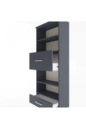 Arges Dolap 4 Raflı 2 Çekmeceli 60x30x163 Antrasit-Antrasit