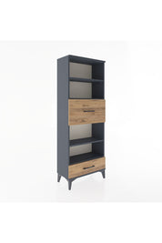 Arges Dolap 4 Raflı 2 Çekmeceli 60x30x163 Antrasit-Çam