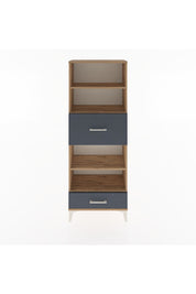 Arges Dolap 4 Raflı 2 Çekmeceli 60x30x163 Çam-Antrasit