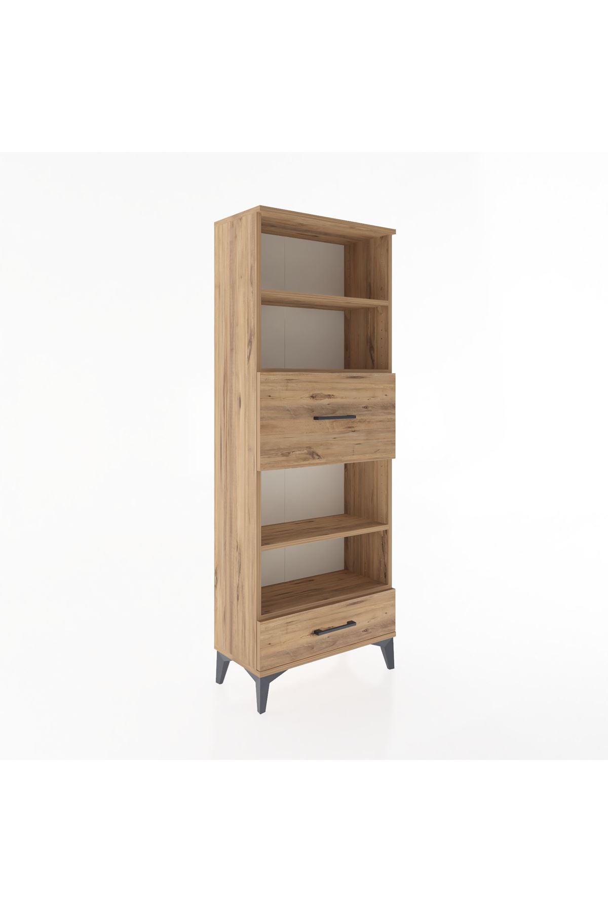 Arges Dolap 4 Raflı 2 Çekmeceli 60x30x163 Çam-Çam