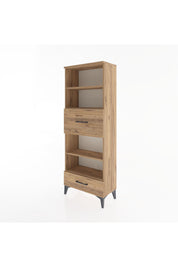 Arges Dolap 4 Raflı 2 Çekmeceli 60x30x163 Çam-Çam