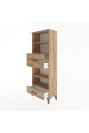 Arges Dolap 4 Raflı 2 Çekmeceli 60x30x163 Çam-Çam