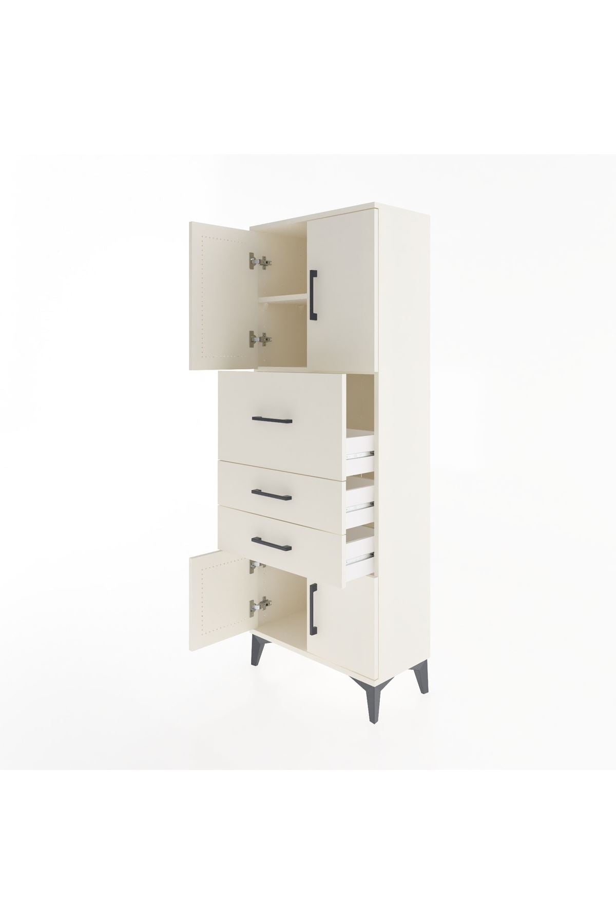 Arges Dolap 2 Raflı 3 Çekmeceli 4 Kapaklı 60x30x163 Aytaşı-Aytaşı