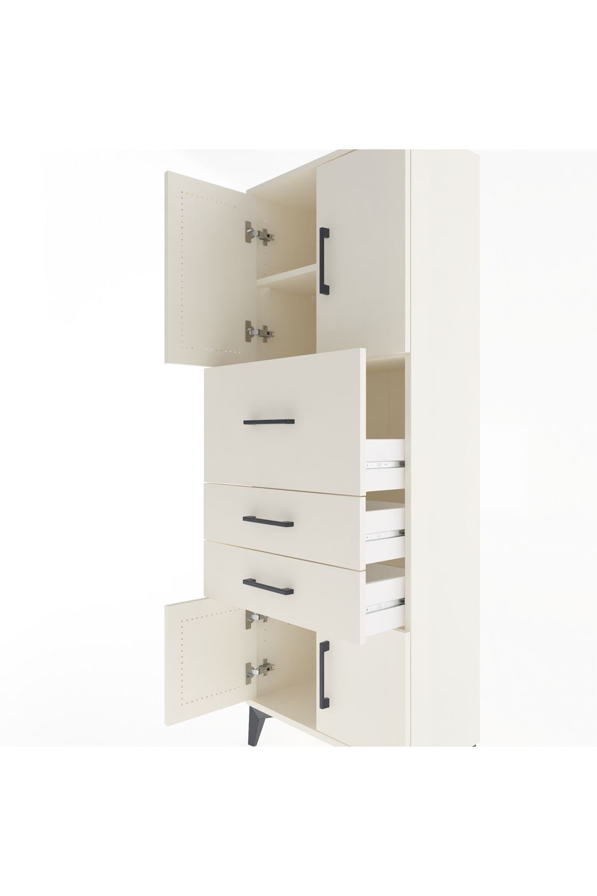 Arges Dolap 2 Raflı 3 Çekmeceli 4 Kapaklı 60x30x163 Aytaşı-Aytaşı