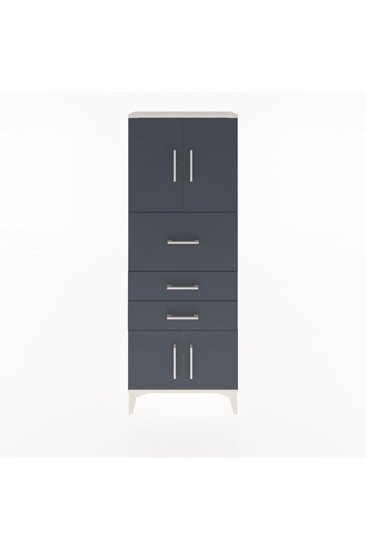 Arges Dolap 2 Raflı 3 Çekmeceli 4 Kapaklı 60x30x163 Aytaşı-Antrasit