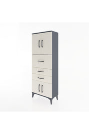 Arges Dolap 2 Raflı 3 Çekmeceli 4 Kapaklı 60x30x163 Antrasit-Aytaşı