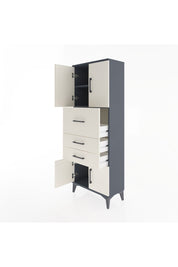 Arges Dolap 2 Raflı 3 Çekmeceli 4 Kapaklı 60x30x163 Antrasit-Aytaşı