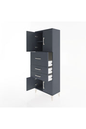 Arges Dolap 2 Raflı 3 Çekmeceli 4 Kapaklı 60x30x163 Antrasit-Antrasit