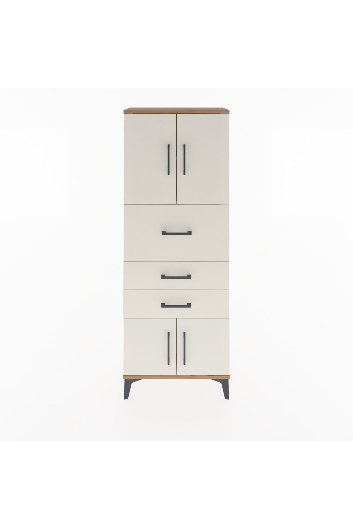 Arges Dolap 2 Raflı 3 Çekmeceli 4 Kapaklı 60x30x163 Çam-Aytaşı