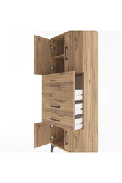 Arges Dolap 2 Raflı 3 Çekmeceli 4 Kapaklı 60x30x163 Çam-Çam