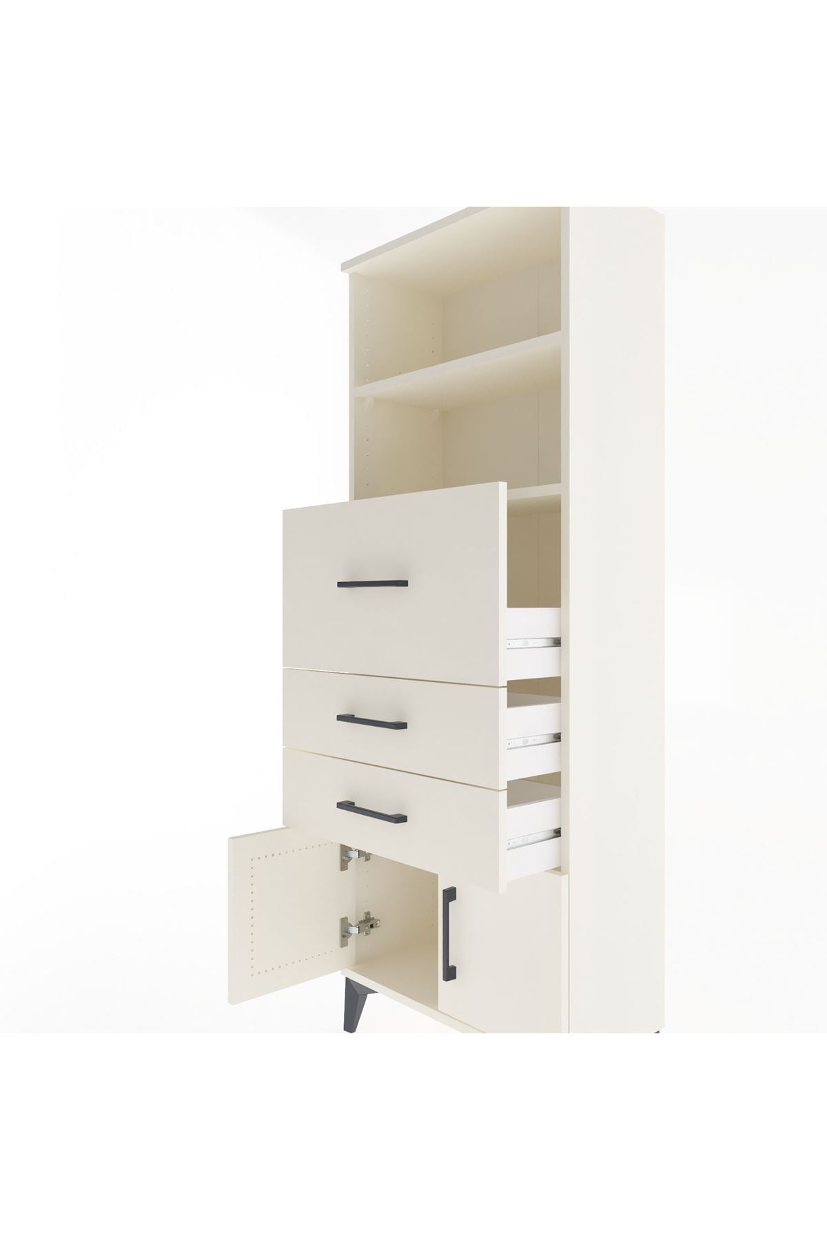 Arges Dolap 2 Raflı 3 Çekmeceli 2 Kapaklı 60x30x163 Aytaşı-Aytaşı