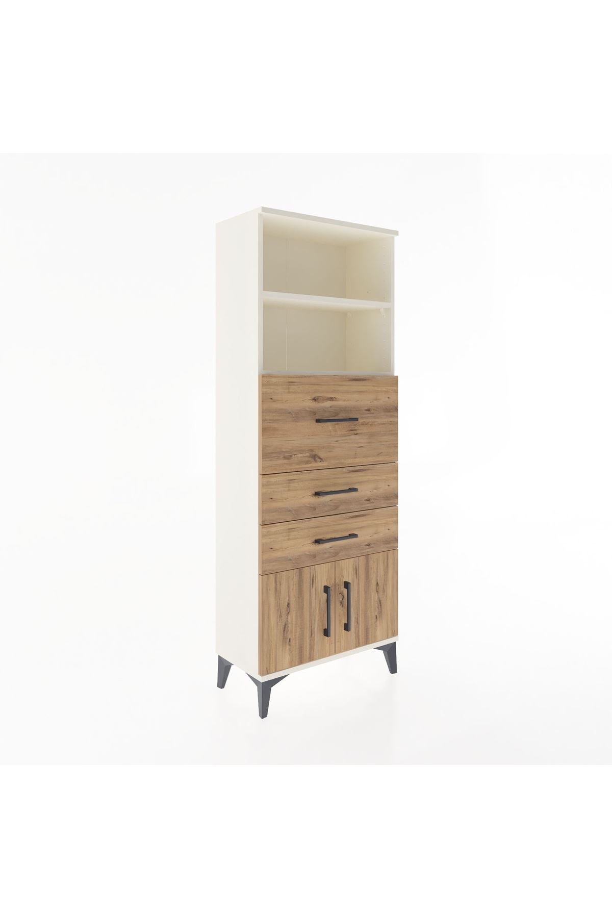 Arges Dolap 2 Raflı 3 Çekmeceli 2 Kapaklı 60x30x163 Aytaşı-Çam