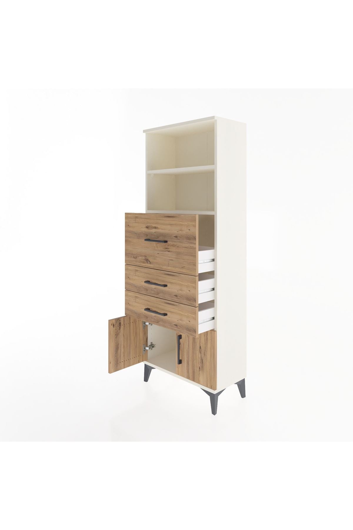 Arges Dolap 2 Raflı 3 Çekmeceli 2 Kapaklı 60x30x163 Aytaşı-Çam