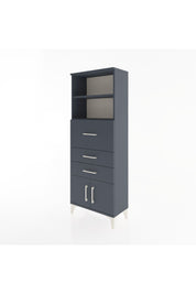 Arges Dolap 2 Raflı 3 Çekmeceli 2 Kapaklı 60x30x163 Antrasit-Antrasit