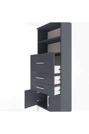 Arges Dolap 2 Raflı 3 Çekmeceli 2 Kapaklı 60x30x163 Antrasit-Antrasit