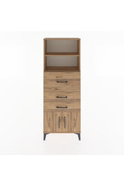 Arges Dolap 2 Raflı 3 Çekmeceli 2 Kapaklı 60x30x163 Çam-Çam