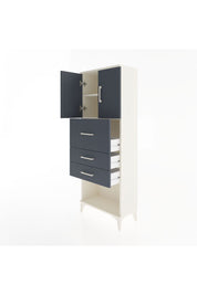 Arges Dolap 2 Raflı 3 Çekmeceli 2 Kapaklı 60x30x163 Aytaşı-Antrasit