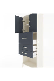 Arges Dolap 2 Raflı 3 Çekmeceli 2 Kapaklı 60x30x163 Aytaşı-Antrasit