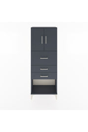 Arges Dolap 2 Raflı 3 Çekmeceli 2 Kapaklı 60x30x163 Antrasit-Antrasit