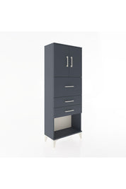 Arges Dolap 2 Raflı 3 Çekmeceli 2 Kapaklı 60x30x163 Antrasit-Antrasit