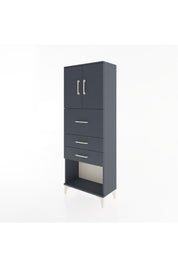 Arges Dolap 2 Raflı 3 Çekmeceli 2 Kapaklı 60x30x163 Antrasit-Antrasit