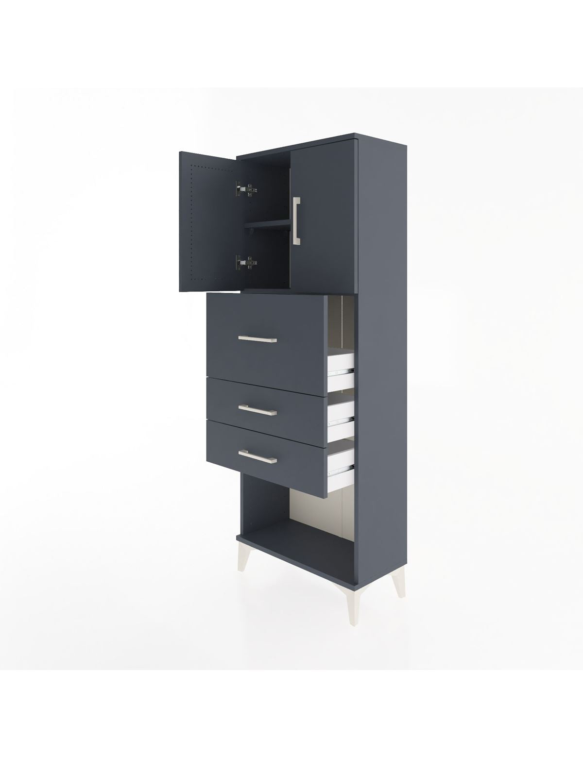 Arges Dolap 2 Raflı 3 Çekmeceli 2 Kapaklı 60x30x163 - S20M057V5A