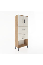 Arges Dolap 2 Raflı 3 Çekmeceli 2 Kapaklı 60x30x163 Çam-Aytaşı